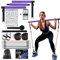 Pilates-Stangen-Set mit Widerstandsbändern, Übungsbänder für Workout, Heim-Fitnessgeräte, Stretchbänder für Übungen, Widerstandsbänder für das Training von Frauen, mit Fitness-Poster und Video