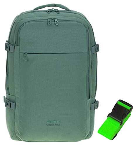 Bestway Rucksack Handgepäck Damen Herren Cabin Ultimate Pro II Reisetasche Flugzeug Bus Bahn Laptoprucksack Tasche 30 Liter Kabinengepäck 40325 + (Safari Khaki (1300) + bagboom Gurt