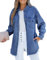 luvamia Oversized Jean Jacket Summer Jackets for Women Lightweight Fashion Work Jackets for Women Western Clothing for Women Ladies Jackets Jeans Outfit Nightfall Blue X-Large