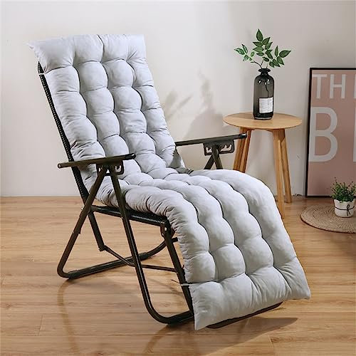 Morbuy Bequeme Liegenauflage Deckchair & Sonnenliegen - 8cm Dicke Polsterung Gartenliege Auflage Liegestuhl Polster Tragbare Garten Innenhof Gepolstertes (48x150x8cm,Grau)