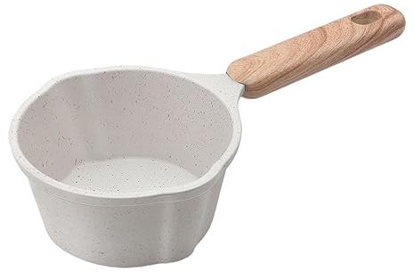 LOVIVER Casserole à Lait Casserole Légère Bébé Pot Casseroles Pot à Lait Revêtement Antiadhésif pour Camping RV Voyage Cuisinière à Induction, Blanche