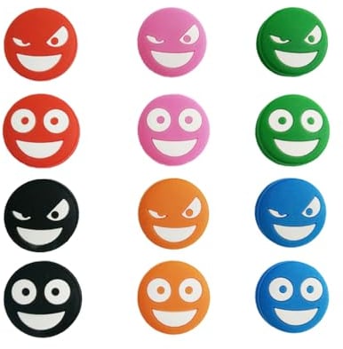 MiOYOOW 12 Stück Tennis Vibrationsdämpfer, Silikon Tennis Dämpfer, Cartoon Tennis Stoßdämpfer für die Meisten Tennisschläger