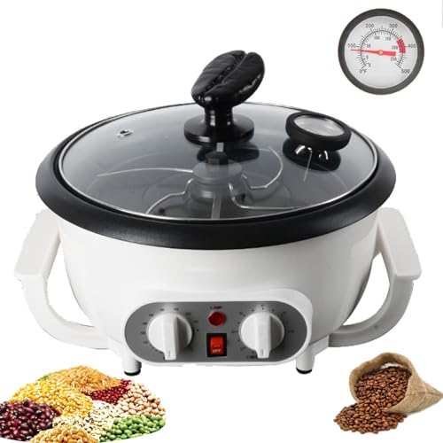 Coffee Roaster Machine for Home Use,1200W 750g Upgrade Household Electric Coffee Bean Roaster with Thermometer,Timer and Temperature Adjustment,Non-Stick Pot,for Grain Drying,110V