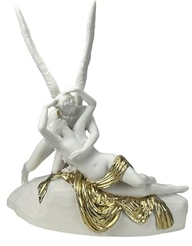 Cupid & Psyche Statue aus gegossenem Marmor, Gott Eros Love & Soul Skulptur