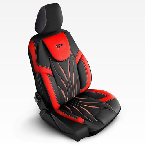 TSS Handel Autositzbezüge Sitzbezug kompatibel mit VW T6 California PARS(1+1) schwarz rot