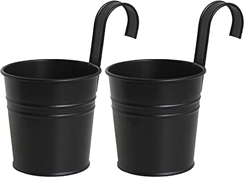 Cubo de Hierro Negro, Cubos de Metal, Macetas Colgantes de Hierro de Metal, Contenedor para Flores, Mini Maceteros de Cubo de Metal para Decoración de Bodas, Negro Retro para Valla de Pared Y(Negro)