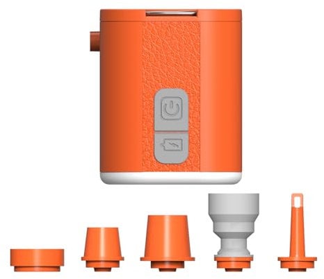 NeovaNex Portable Air Pump with Camping Light, Ultra-Mini, USB Rechargeable, for Inflatables, Air Mattresses, Pool Floats, Sleeping Pads, Swimming Rings, Storage Bags (Orange)