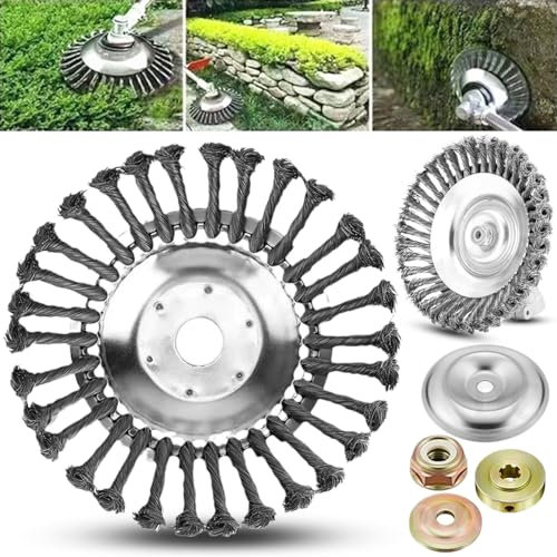 WEERSHUN Indestructible Trimmer Head, Shirem Razorsharp Trimmer Head, Steeledge Pro-Grade Trimmer Set, 6/8/10‘’ Steel Edge Trimmer Head Replacement with Universal Adapter Kits (8 Inch)