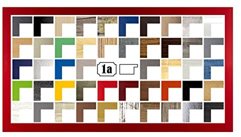 Colorello Bilderrahmen Posterrahmen Puzzlerahmen 20x60 cm Rot Ferrarirot Knallrot 60x20 cm mit weisser Rückwand und Antireflex Acrylglas