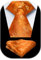 HISDERN Orangefarbene Krawatte mit Blumenmuster für Herren Krawatten und Einstecktuch Set für Hochzeit Party Business formelle Krawatten Sets