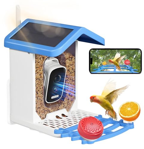Bird Feeder with Camera Smart Bird House with Cam Live Squirrel Proof Solar Powered Bird Watching Camera AI Identify with 4K High Resolution