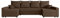ALTDECOR Ecksofa in U-Form mit Schlaffunktion und Bettkasten Corner Sofa Bett Eckcouch Couch L-Form Schlafcouch Ausziehbar Wohnlandschaft Schlafsofa Cauchsofa Ravena-U - 301x140x90cm Braun