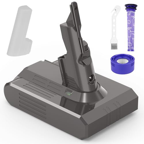 LabTEC Battery for Dyson V7, 21.6 V 4600 mAh Li-ion Battery Replacement for Dyson V7 Motor-Head Pro V 7 Trigger V 7 Animal V 7 Car + Boat Cordless Vacuum Cleaner Battery with 1 Brush + Pre Filter +