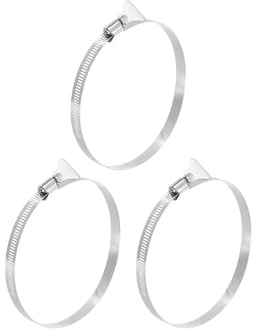 sourcing map 3Pcs Stainless Steel Hose Clamps Worm Gear Hose Clamp, 118-140mm (4-5/8to 5-1/2) Adjustable Thumb Screw Key Type Clamps Fuel Line Clamps 12mm Bandwidth for Plumbing, Automotive