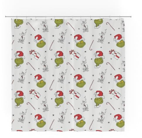 Franco Grinch Holiday Christmas Bath Mikrofaser-Duschvorhang, 183 x 183 cm, offizielles Lizenzprodukt