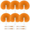 PATIKIL Round Shaped Paper Hand Fans, 20 Pack Bulk Folding Fan Handheld with Plastic Fan Handles for Wedding Party Decoration Birthday Guest Favors DIY Supplies, Orange