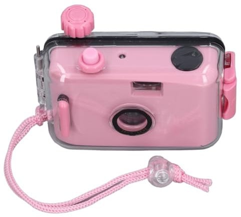 Nutriess impermeabile 35mm Reusable Film Camera with Case for Snorkeling Underwater Photography Black and White Film Camera (Light Pink)