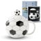 Taza de fútbol con cuchara, taza de café de 450 ml, regalos divertidos de fútbol, taza de fútbol con asa 3D, taza de café de cerámica, taza de café de fútbol para niños y niñas (fútbol)