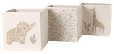 VERTBAUDET 3 Stück Aufbewahrungsbehälter, Babylon, Beige, TU