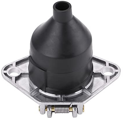 ZJchao 24V 7 Pin Trailer Plug Socket Connector with Metal Cover and Rubber Port for Commercial Vehicles, Semitrailers, Trucks