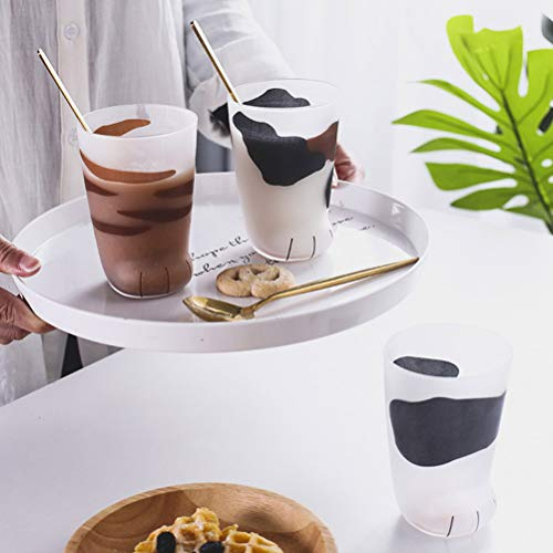 Haofy Taza de café con Forma de Pata de Gato de Cristal Kawaii, Vaso Esmerilado de 300 Ml con Bonito Diseño de Garra para Niños, Amantes de los Gatos (C)