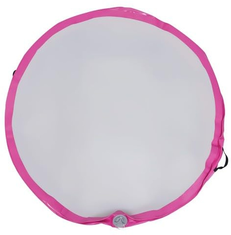 Aufblasbare Gymnastikmatte, Rund Gymnastik-Yoga-Matte Air Tumbling Track 100x10cm mit Luftpumpe, Tumbling-Übungs-Trainingsmatte für Zuhause Outdoor Rosa