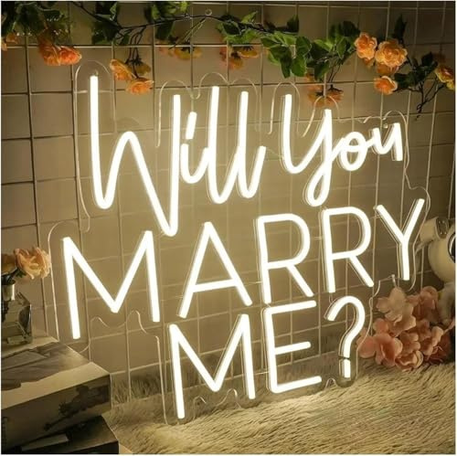 Senyoi Leuchtreklame „Willst du mich heiraten?“ Wandlampen für Hochzeit, Brautparty, Schlafzimmer Neon Bar Schild