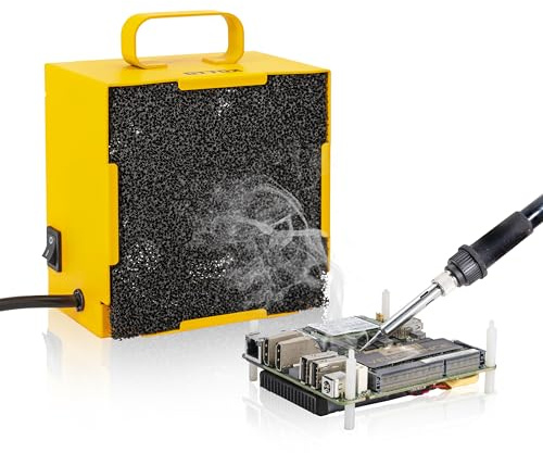 KOTTO Lötabsaugung Entferner Lötdampfabsaugung Lötdampf-Absaugventilator Lötrauchabsorber-Entferner, 2 Lüfterfilter zum Löten von Rauchschutz-Absorber DIY