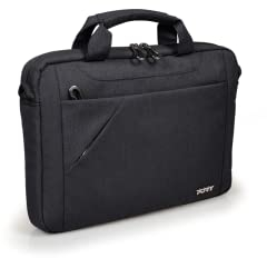 Port Designs Sydney Top Loading Shoulder Bag Case for 10/12.5-Inch Laptops with Smartphone Tech Accessories Pocket and Adjustable Shoulder Strap, Black