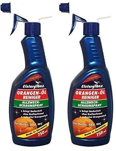 Preisjubel 2 x 750ml Elsterglanz Orangen-Öl Reiniger, Allzweck-Schaumspray Allzweckreiniger