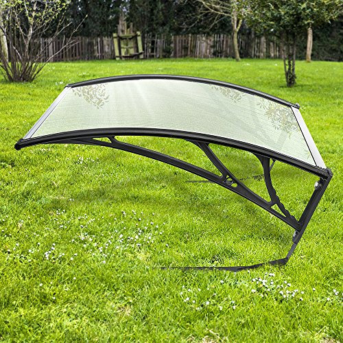 wefun Abri tondeuse robot garage toit abri pour pelouse robot auto mower tondeuse garden 100 * 78cm, noir transparent, moderne, aluminium + polycarbonate