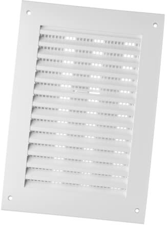 170x250mm Rejilla para Ventilación - Rejilla de Ventilación Regulable con Protección contra Insectos - Plástico ABS Blanco