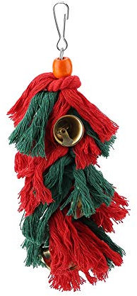 Parrot Chew Toy, Colorful Cotton Knots Rope Bird Tearing Toys with Bell for Small Parrots, Parakeets, Conures, Cockatiel Love Birds