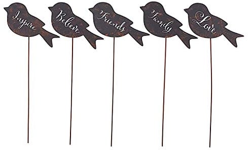 K&K Interiors 13918A Vogelpicker aus Blech, rustikal, 35,6 cm, 6 Stile, Tin