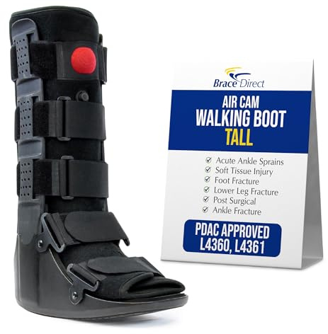 Brace Align Air CAM Walker Fracture Boot – Tall Orthopedic Walking Boot for Foot Fractures, Ankle Sprains & Post-Op Recovery with Air Pump System (Size S Men’s 6–8.5 / Women’s 7.5–9.5)
