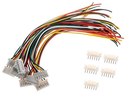 VUNIVERSUM 5X 6Pin (5s) Premium XH 2.54mm 2.54 Stecker inkl.15cm 24AWG Elektronik Kabel + Buchse Lose für Lipo Akku Balancerkabel Pitch RC JST-XH Modellbau