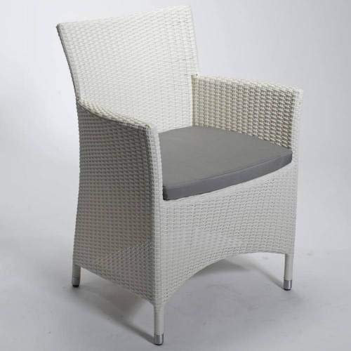 Beauty.Scouts Outdoor Collar Edition DEST Sessel Throne, weiß, 62 x 62 x 85 cm, mit Sitzpolster, Gartenstuhl, Stuhl, Balkon, Garten, Balkonsessel, Terrassensessel, Balkon
