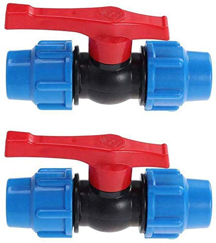 MACHSWON 2 PCS 25mm Stop Tap Valve Connector for HDPE Water Pipe Compression Fit