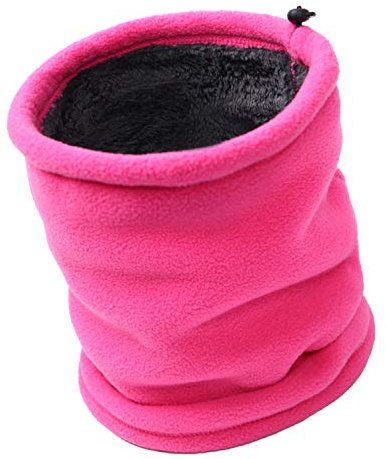 TAGVO Polaire Cache-Cou Cache-Cou, Hiver Doux Épais Doublure Polaire Élastique Cou Gaiter, Coupe-Vent Ski Homme et Frmme,Taille unique,1 PCS Rose Rouge