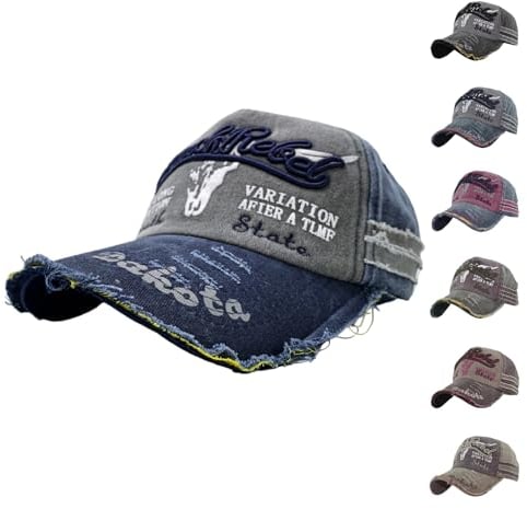 iMeshbean Baseball Cap Herren Damen, Basecap Retro Verstellbar Mütze Snapback Cap Unisex Schirmmütze Baumwolle Modische Kappe Hut für Sport Reise Outdoor Freizeit (Blau)