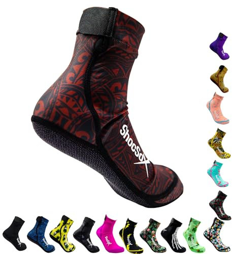 Best Beach Volleyball-Socken, Sand-Fußballsocken, Flossensocken und alle Strandsportsocken. Spielen Sie in unseren Neopren, die ganze Saison über nicht verrutschen, Polynesisch, Größe S (US)