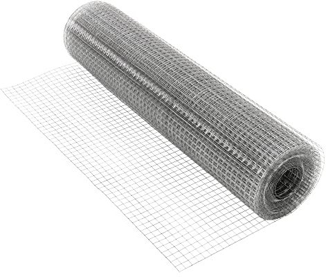ECD Germany Grillage pour Clôtures 19x19 mm 1mx25 m Epaisseur Fil 0,75mm Maille Galvanisé Électrosoudé pour Clôtures d'Animaux Jardin Rouleau Filet de Volière Résistant aux Intempéries Soudé à 4 Coins