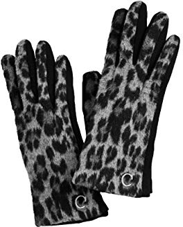 Mud Pie Damen Initial Glove Leopard Handschuh, Buchstabe J, Einheitsgröße
