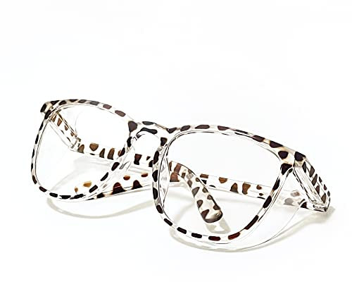 LeonDesigns Safety Goggles Anti-Fog Tactical glasses with Side Shields Clear Safety glasses with Anti-Scratch UV400 protection Lens Goggles Inside Eyeglasses (Square Brown Leopard)
