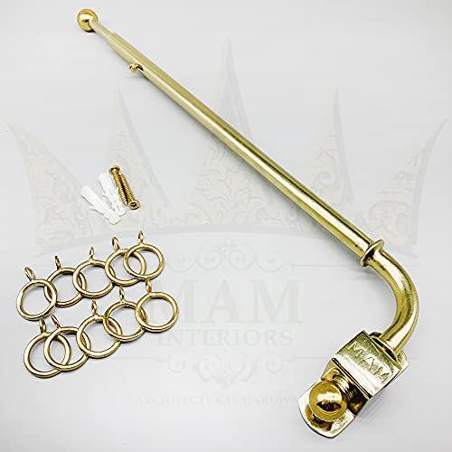 GOLD EXTENDABLE WITH RINGS WINDOW DRAPERY ARM - 30CM TO 50CM