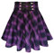 TONCHENGSD Damen Minirock Gothic Punk Plaid Plissee Hohe Taille Kurz A-Linie Flare, Lila kariert, S