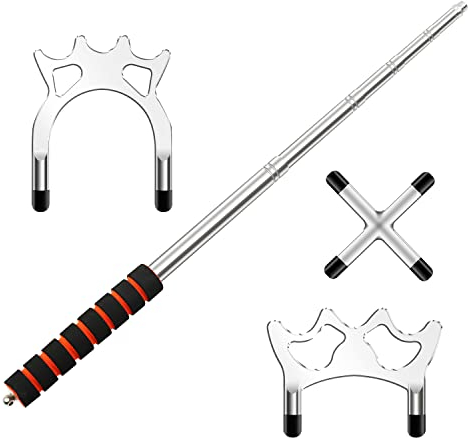 TIHOOK 4 STK,Versenkbare Billard Queue Stick Brücke, Queue Halter,Billard Queue Zubehör,3 STK Abnehmbarem Messing Brücken Kopf,Billard Queue Stick Brücke für Pool Tisch (Silber)