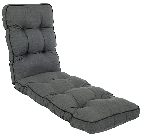 PATIO Gartenliege Auflage 180 x 48 cm Modena Flocke Polster für Liegestuhl Tasche zur Befestigung für Gestell bis 45 cm breit mit Ø 18 mm Rohrdicke