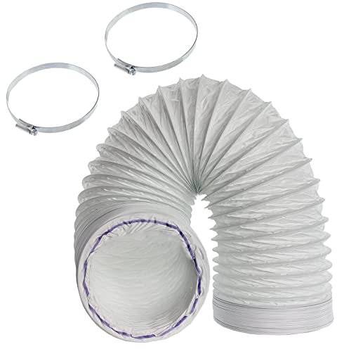 SPARES2GO Universal Air Conditioner Vent Hose Conditioning Unit Extension Pipe (3m 5) + Clips