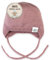 MIRARI Kids Warme Babymütze gestrickt aus 100% Merinowolle I Unisex Strickmütze mit Ohrenklappen und Bindebändern I weiche Baby Wollmütze ohne Futter (Dunkelrosa, 6M (40-44))
